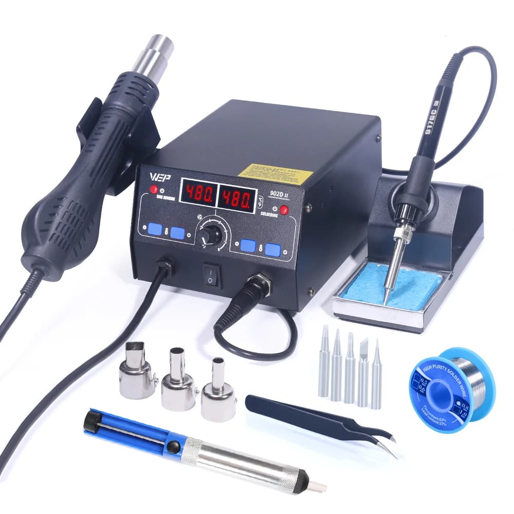 WEP 902D-II Stazione di Saldatura 2-in-1 Dissaldatura Pistola Ad Aria Calda Kit Saldatore Elettrico Riscaldamento Veloce Per La Riparazione Del Telefono Strumento di Saldatura