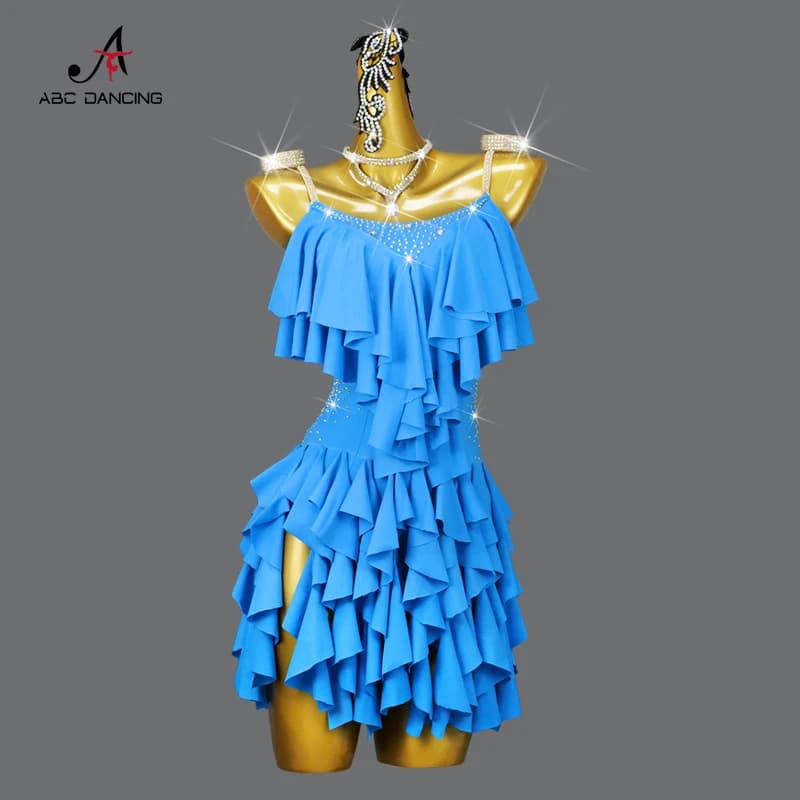 Women's sexy Latin dance dress for parties, 2026 competition costume, American performance dress on stage, Carnival dress, sport and year-end dance