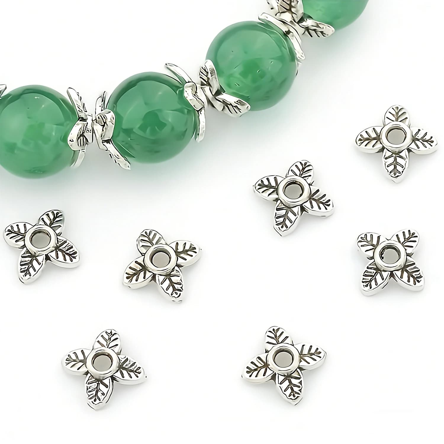 100 Pezzi Perline Distanziatrici a Quadrifoglio in Lega per Creazione Gioielli Fai da Te, Forniture per Bracciali, Collane, Orecchini