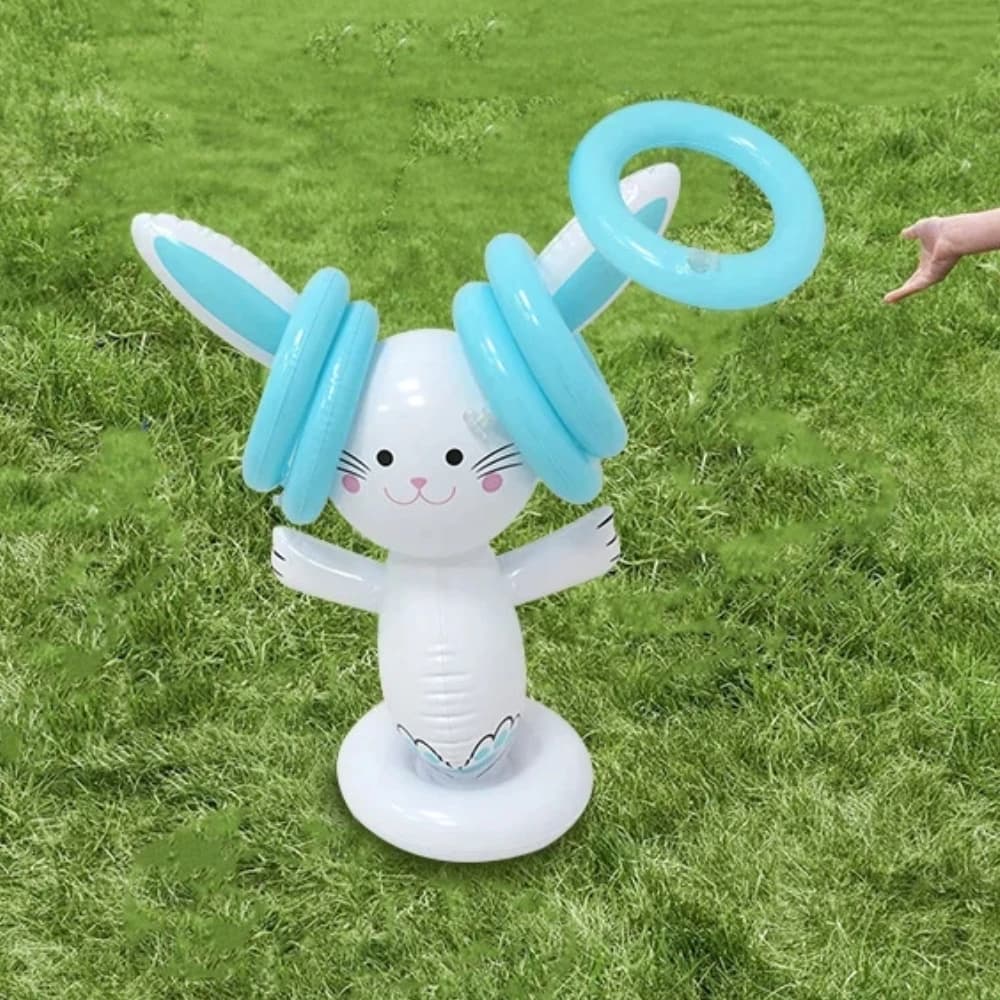 Giocattolo Gonfiabile Coniglio di Pasqua, Decorazione Interattiva per Giardino e Interni, Ornamento Festivo Gonfiabile