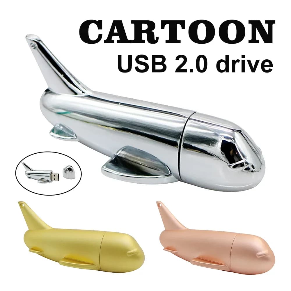 Chiavetta USB in metallo Aereo Pendrive per aereo 4GB 8GB16GB 32GB 64GB 128GB Bello Fighter Pen Drive USB 2.0 Memory Stick Disco