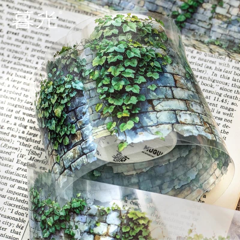 5x200cm PET Scenic Tape, Flower Wall & Courtyard Theme, Decorative Tape for Hand Account DIY, Notebook Decoration
