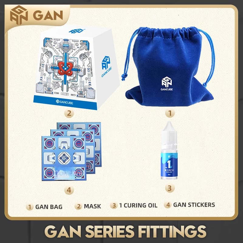 GAN Magic Cube Mask Set Borsa portaoggetti per adesivi a vela n. 1 Pezzi di ricambio per cubetti dell'olio di manutenzione