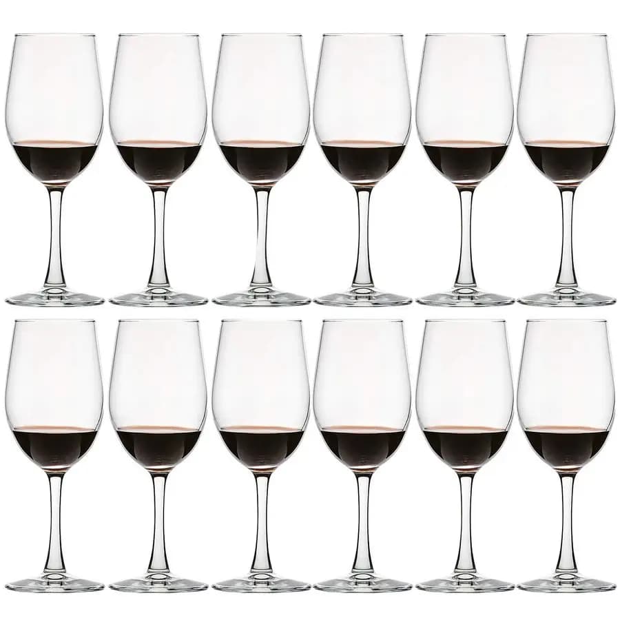 Set di 12 bicchieri da vino rosso e bianco classici e resistenti da 12 once, per feste