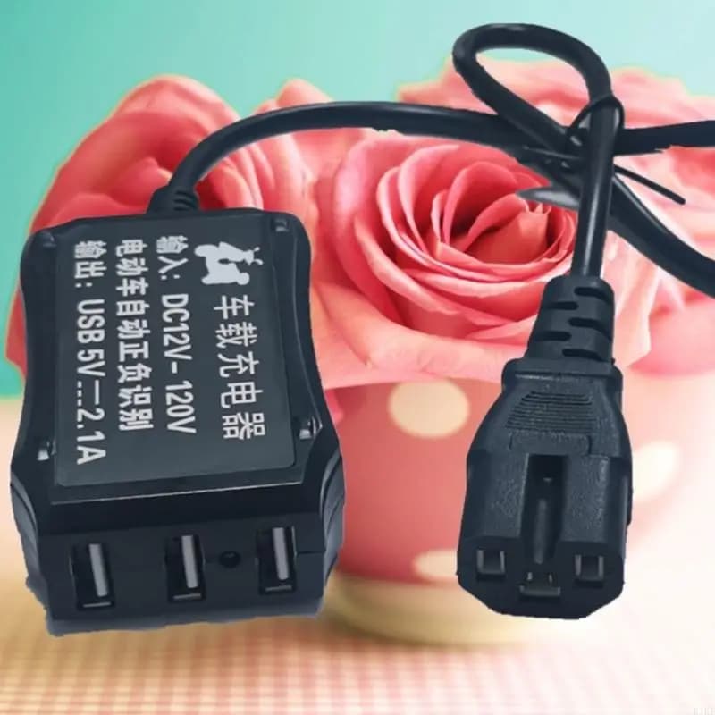 Caricatore USB 3 porte per caricabatterie bici elettrica con uscita 5 V 2.1 A Cavo 1 M per telefoni tablet Luci USB K1KF