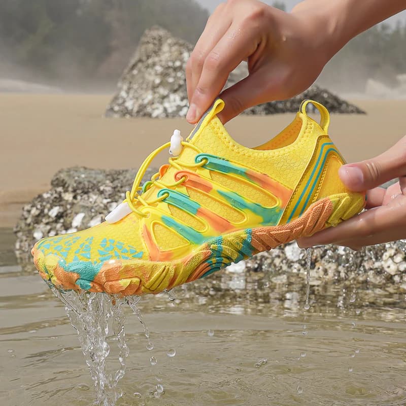 HKDQ Uomo Donna Scarpe da acqua Taglia grande 46 Sneakers da uomo con dita Suola in gomma mesh traspirante Scarpe da spiaggia Aqua ad asciugatura rapida Donna