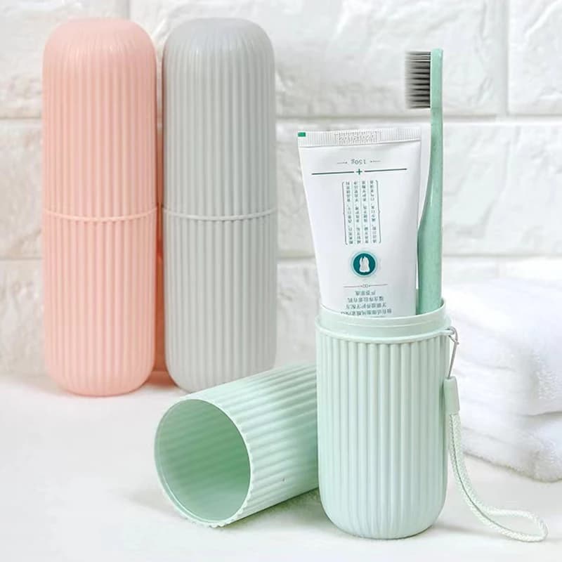 Contenitori da viaggio per spazzolini da denti, porta spazzolino portatile con spazio per dentifricio – Organizer da viaggio per tazza da bagno