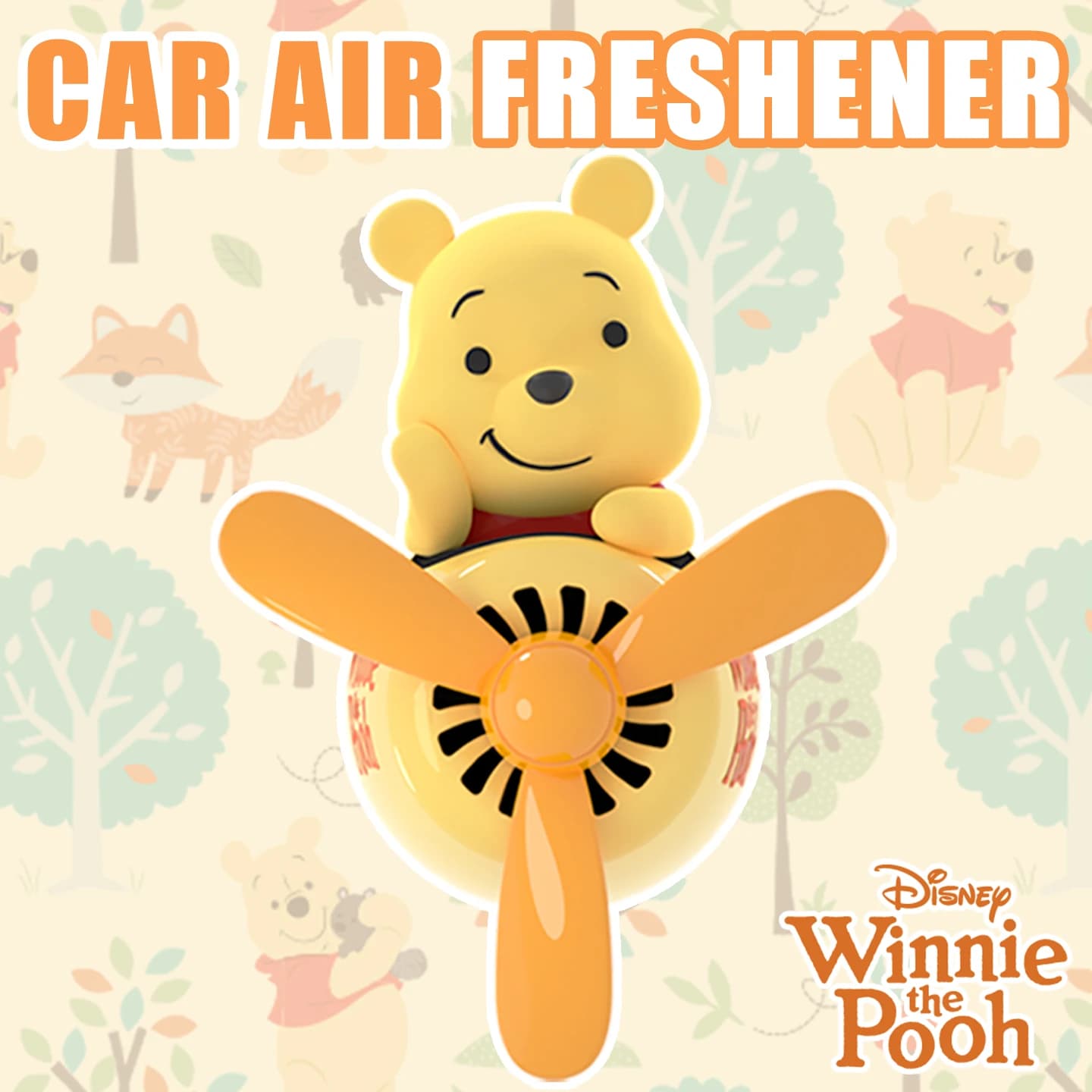 Deodorante per auto Disney Winnie the Pooh Pilot, simpatico accessorio a forma di aereo, decorazioni per interni, ornamenti, diffusore di fragranze