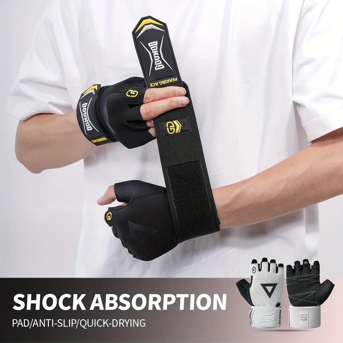 1 pair of durable weight lifting gloves: anti-slip handle, adjustable buckle closure, ergonomic design for gym, bodybuilding,