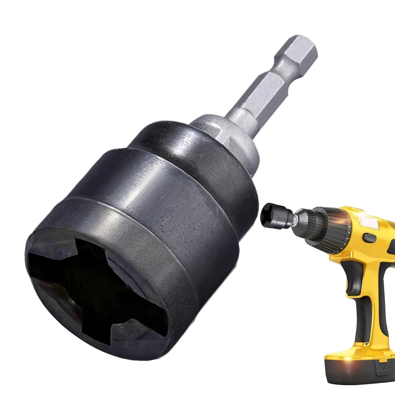 Trailer Jack Drill Adapter Car Scissor Jack Socket Heavy-Duty Tool Change Converter Rust-Resistant Accessories Attachment