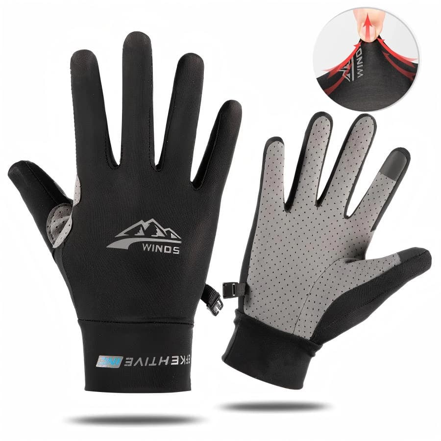 Guanti da Pesca in Seta Ghiacciata con Touchscreen, Antiscivolo, Protezione UV, Guanti Estivi Elastici per Uomo e Donna, Ciclismo, Moto, Fitness