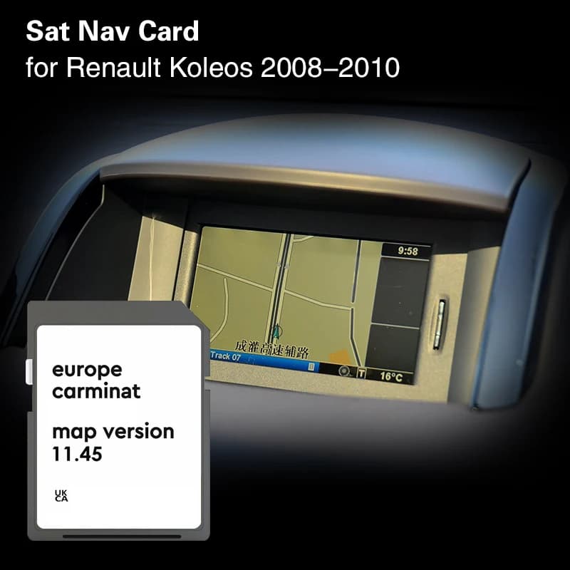 Carminat 11.45 per Renault Koleos 2008 2010 Navigazione per auto Scheda mappa SD Cover Europa Germania Francia Polonia