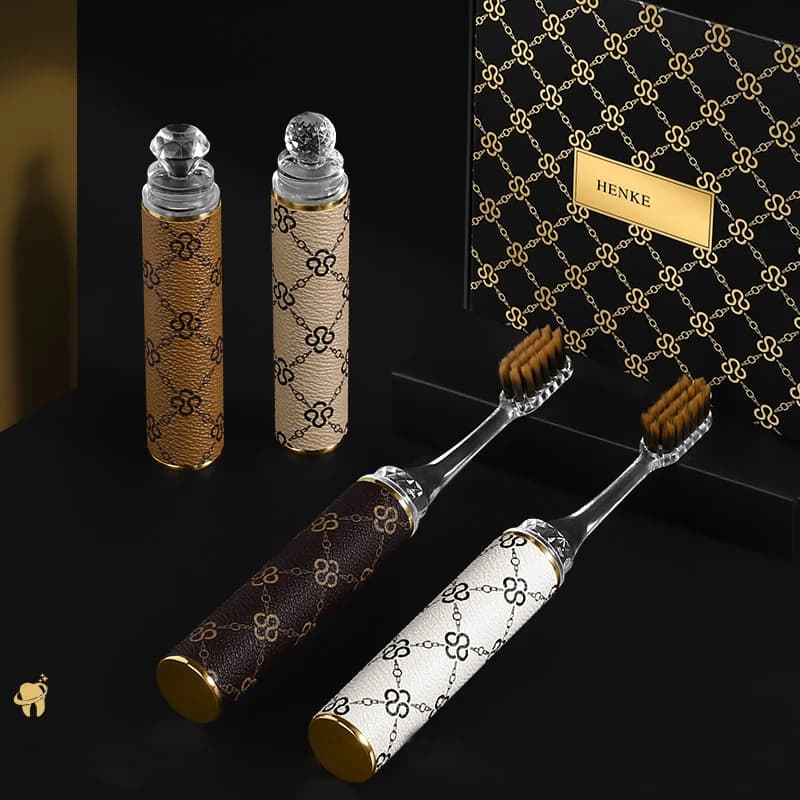 4 pz/scatola elegante tasca rossetto spazzolino da denti ultra-morbido comfort spazzola da viaggio portatile pulizia della casa manico di lusso adatto per Bo