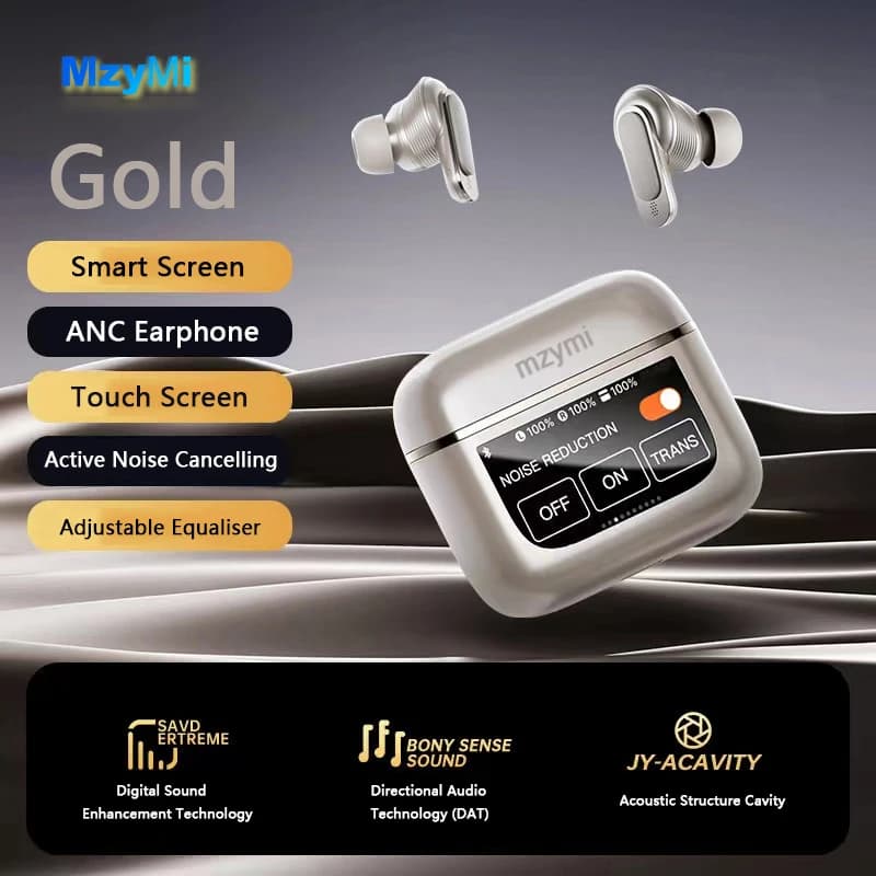 MZYMI Design ANC + ENC TWS V8 Cuffie intrauricolari Auricolari wireless con cancellazione del rumore Compatibile con giochi Smart Phone Computer Laptop