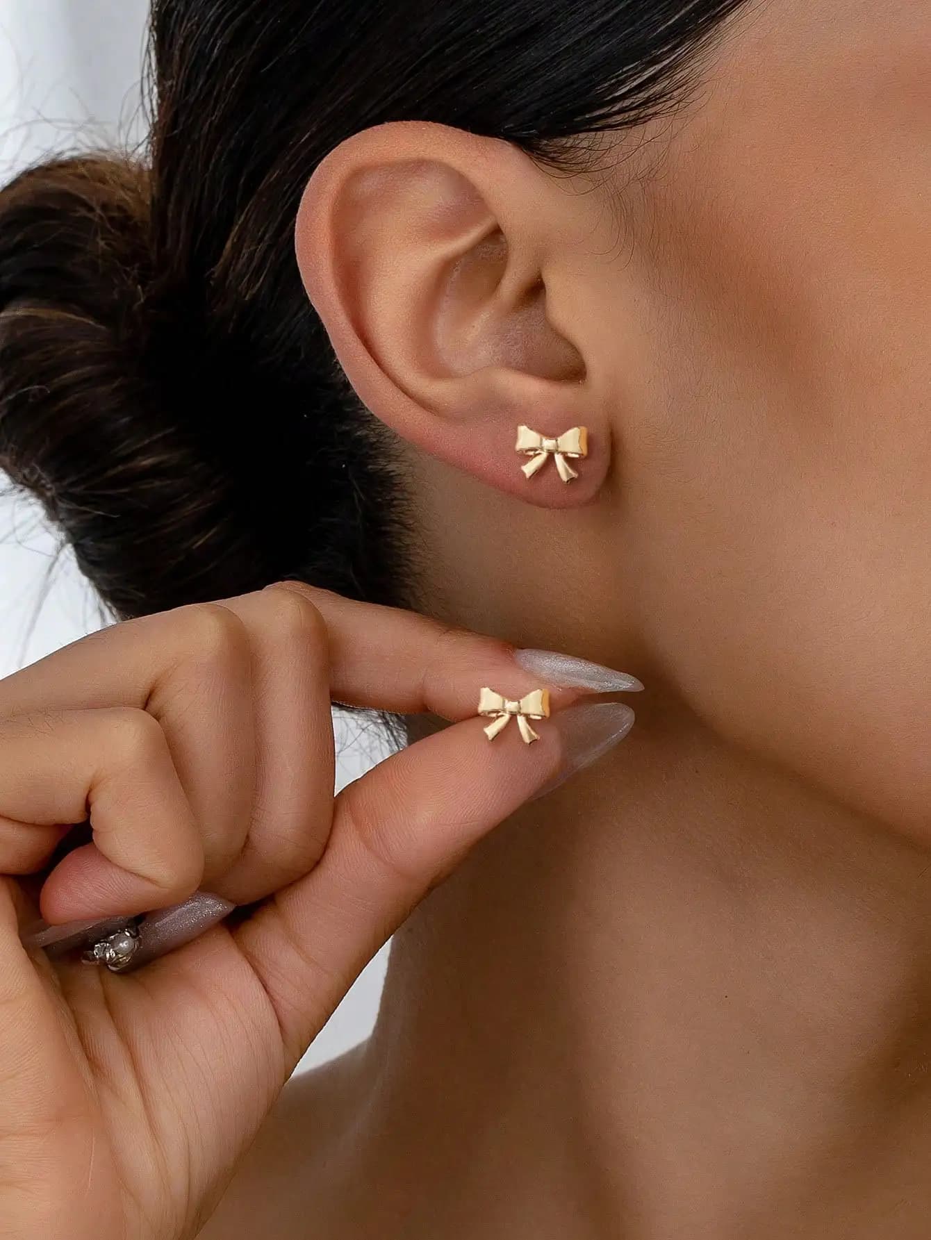 14K Gold Plated Pine Earrings for Women - Design at Ribbon, Fashion Minimalist Jewelry
