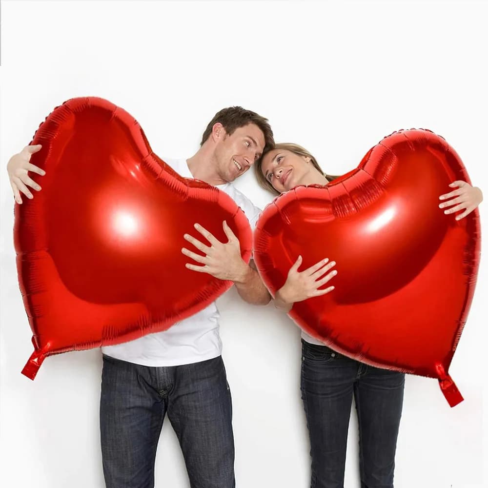 2/4 pezzi palloncini foil a forma di cuore enorme da 32 pollici rossi grandi palloncini a elio a forma di cuore I Love per fidanzamento matrimonio decorazione di San Valentino