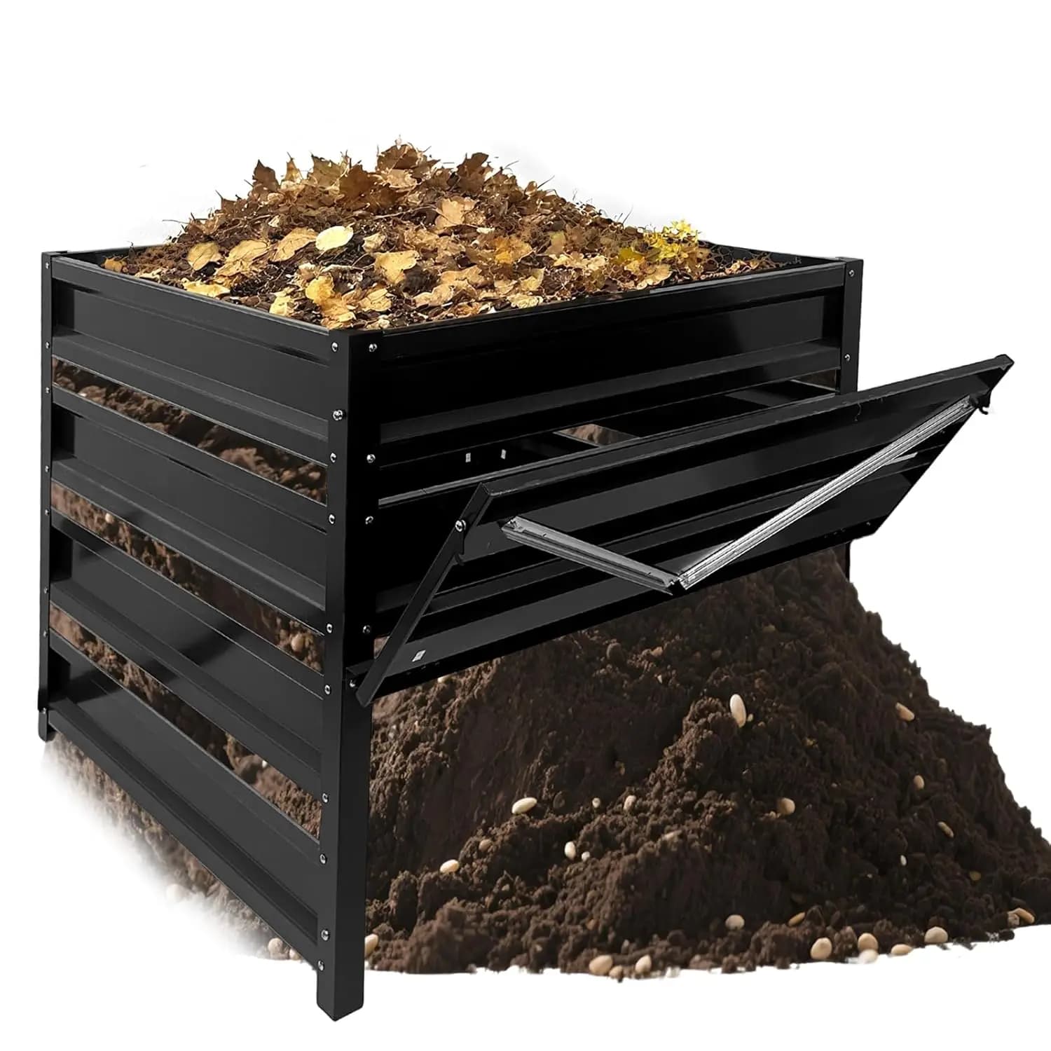 Compostiera in rete metallica da 285 galloni, per esterni, antiruggine, per foglie e rifiuti da cucina, 41x41x39,4 pollici, personalizzabile