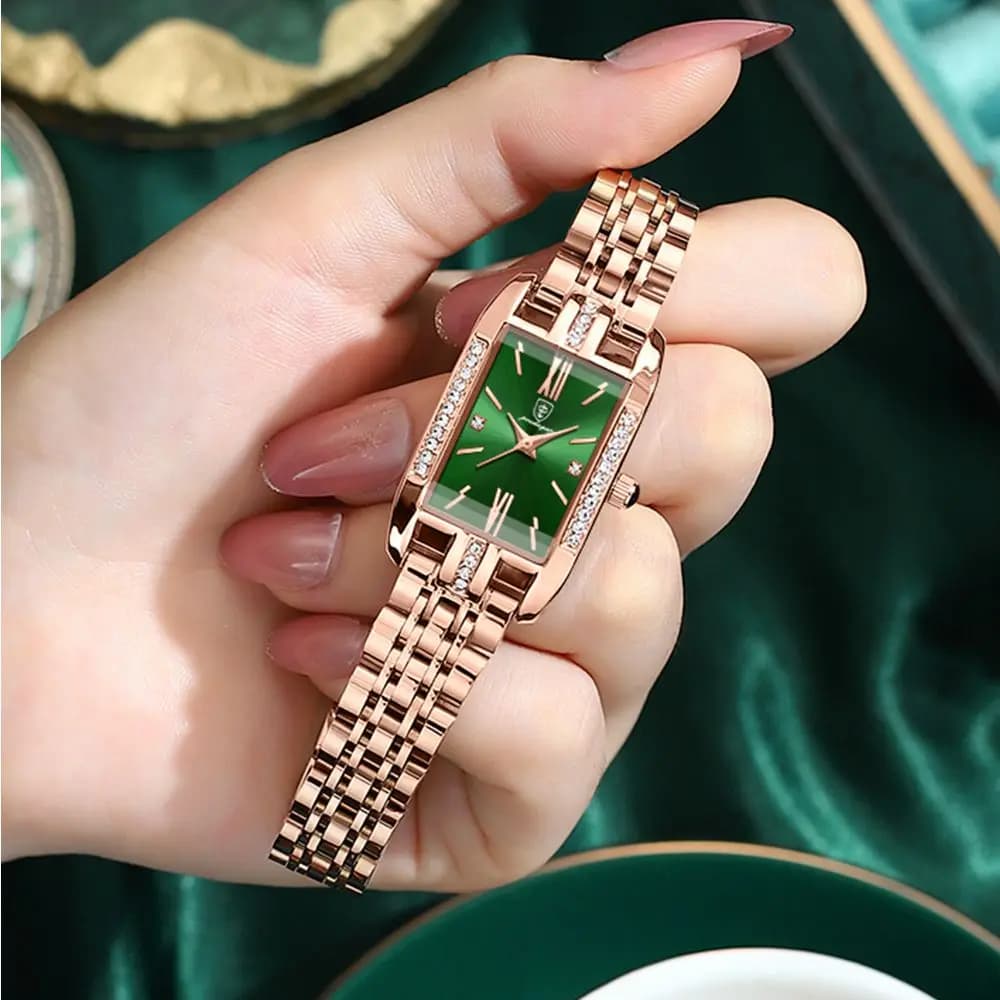 2025 Orologi da polso da donna quadrati Orologio da donna in oro Orologio da donna con diamanti in cristallo Orologio da donna in argento in acciaio inossidabile Montre Femme