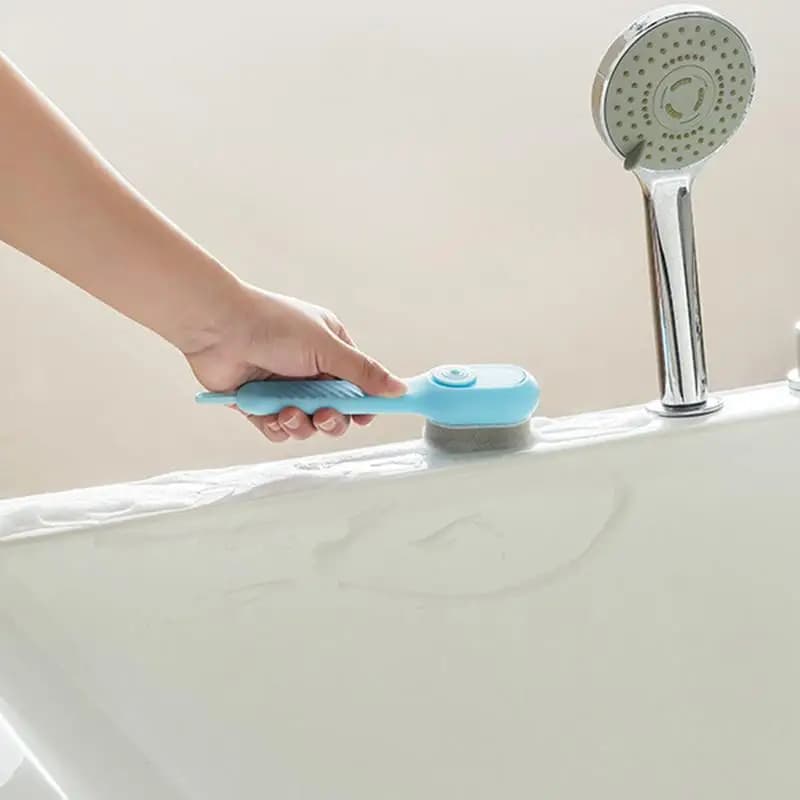 Spazzola per pulire le scarpe Spazzola per mobili in pelle Spazzola per pulizia dispenser di sapone sostituibile per scarpe da ginnastica in tela di pelle Stivali Scarpe