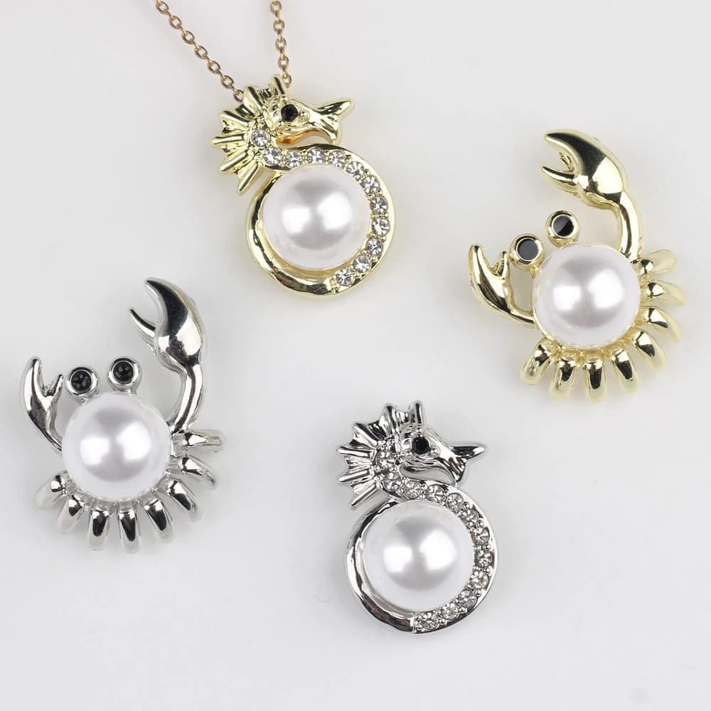 6/10pcs Fashion Cute Seahorse Crab Pendant Jewelry Making Accessories DIY Handmade Earrings Necklace Bracelet Ornament Gifts