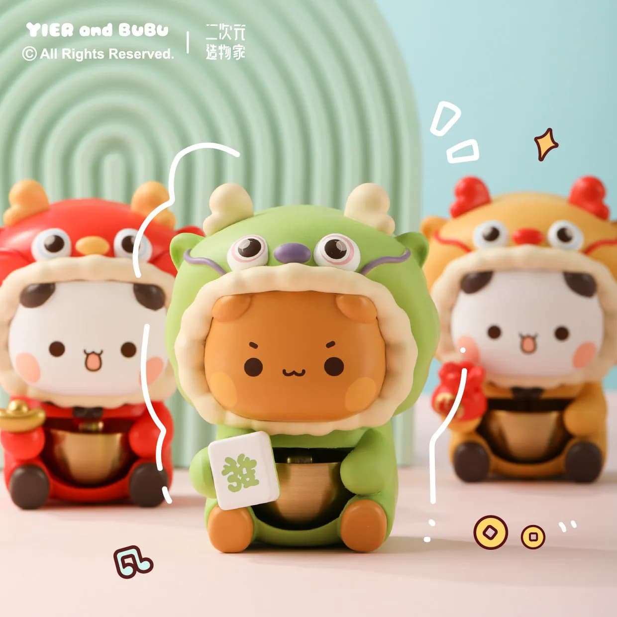 Yier And Bubu Original Magnetic Doorbell Wind Chimes Figure Periphery Ornament Home Decor Collection Toy Gift For Anime Lovers