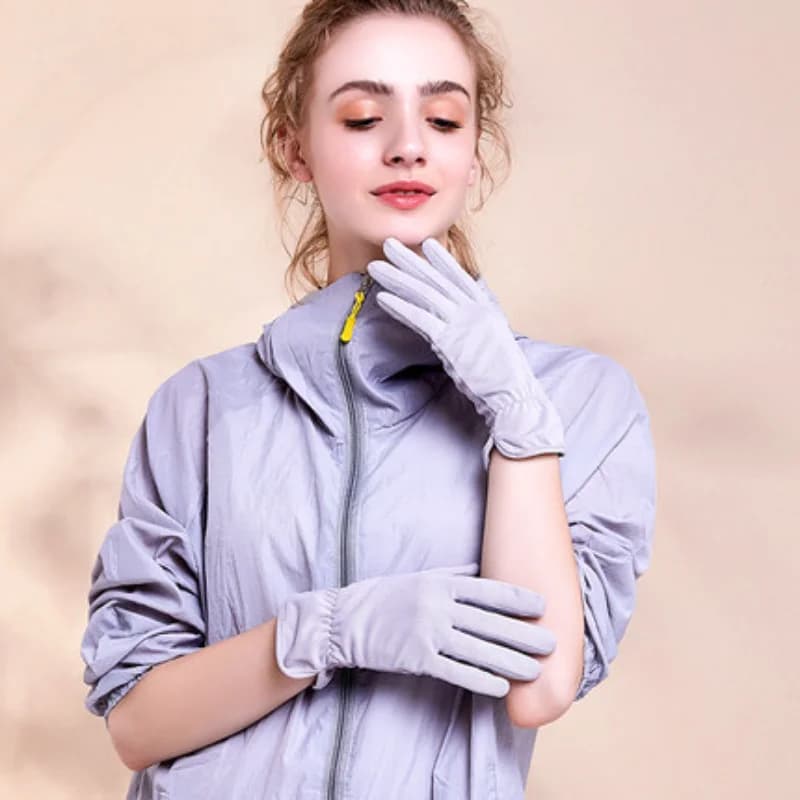 Sun protection gloves, UV protection, thin, breathable, non-slip, outdoor cycling, short finger touch screen gloves