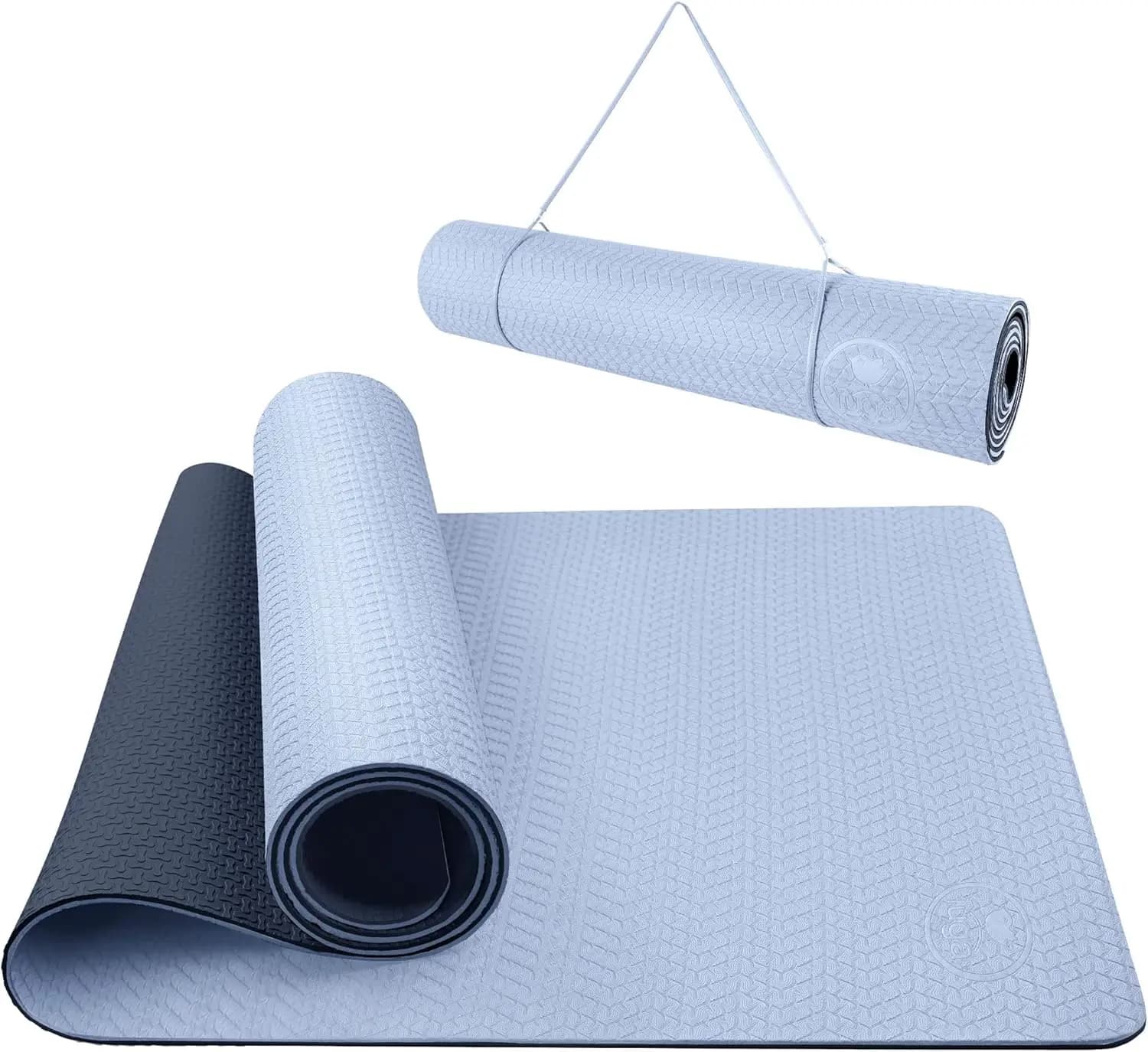 Tappetino Yoga Spesso Antiscivolo Ecologico, 72x24 Pollici, 6mm per Pilates e Hot Yoga
