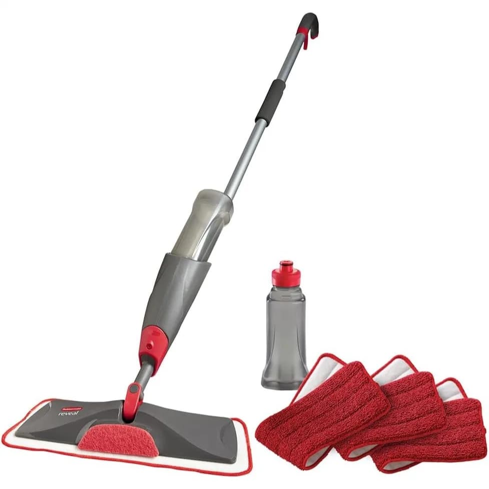 Kit per la pulizia dei pavimenti con mocio spray e 3 panni in microfibra riutilizzabili, lavapavimenti senza fili per superfici multiple come legno, piastrelle, laminato