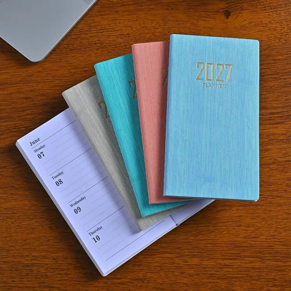 Portable A6 2027 Agenda Book English Mini Pocket Diary Weekly Planner Appointment Book School Office Supplies