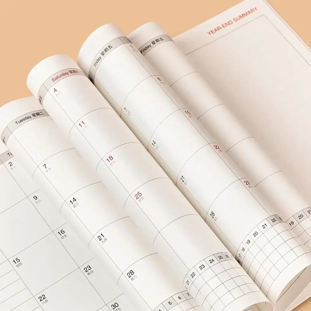 A4 2026 Orari Notebook Efficienza del lavoro 24 fogli Agenda Planner Piano di apprendimento Check-in 2026 Calendario Planner Ufficio