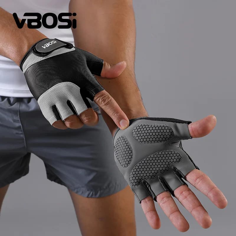 Guanti da Palestra per Uomo e Donna, per Sollevamento Pesi, Fitness, Allenamento Sportivo, Antiscivolo, Traspiranti, Senza Dita, per Ciclismo