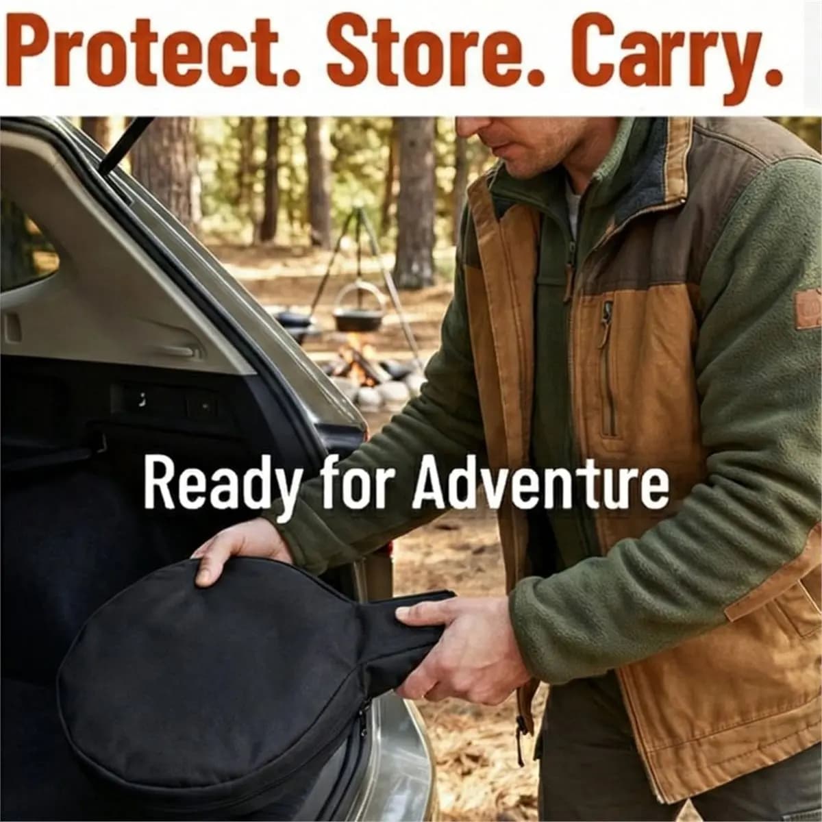 1 Pack Skillet Storage Bag, Waterproof Frying Pan Carrying Case Skillet Carrier Organizer for Travel, Camping, Cabinet