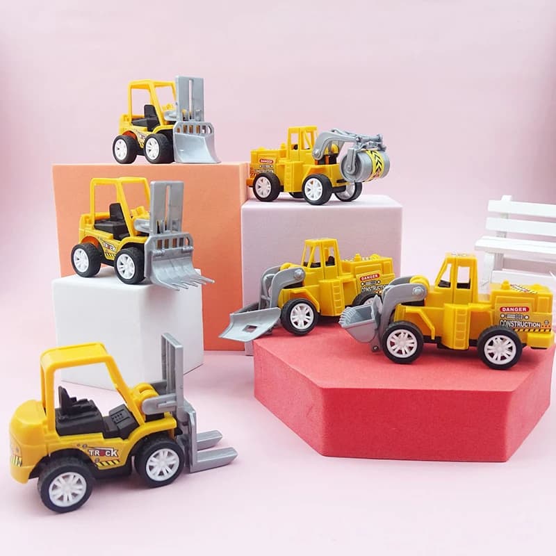 5Pcs Mini Pull Back Simulation Engineering Car Boys Cartoon Cute Car Toys Children's Educational Toys Fun Holiday Birthday Gift