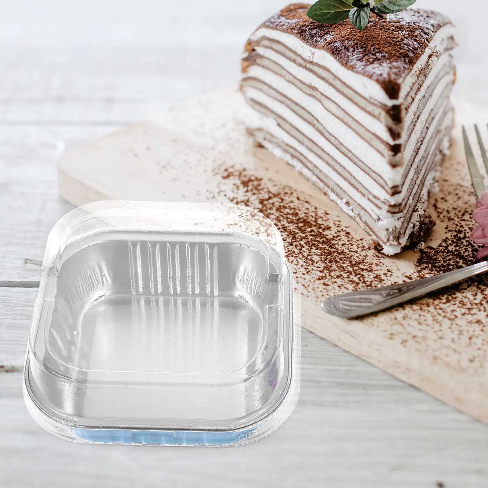 20 set of mini pans with aluminum lids, small sweet containers, suitable for microwave and air fryer, stackable.