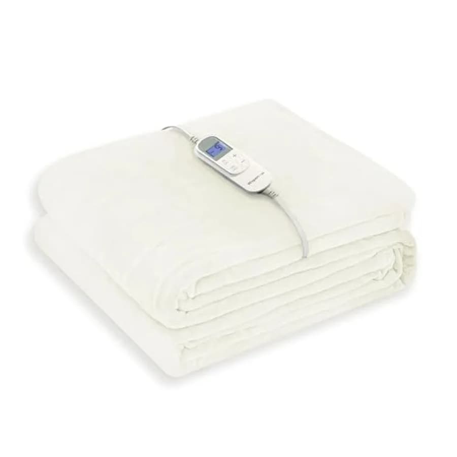 Coperta Elettrica Riscaldata Misura Full Size 183x213 cm con 10 Livelli di Riscaldamento, 12 Impostazioni Timer e Spegnimento Automatico dopo 8 Ore, in Flanella a Riscaldamento Rapido