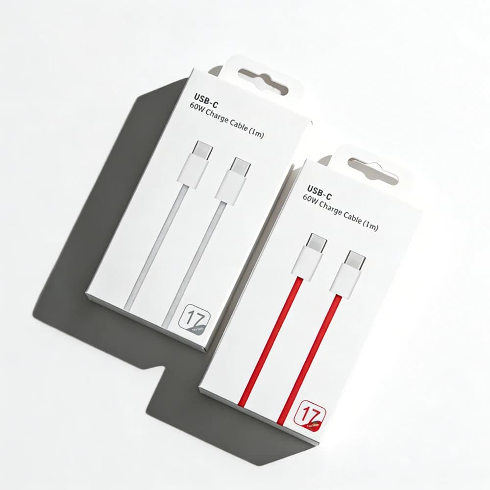 60W USB-C to USB-C Fast Charging PD Cable For iPhone 17 Pro Max Air 16 15 Pro Max 16 15 Plus Braided Type-C Cable 1m With Box