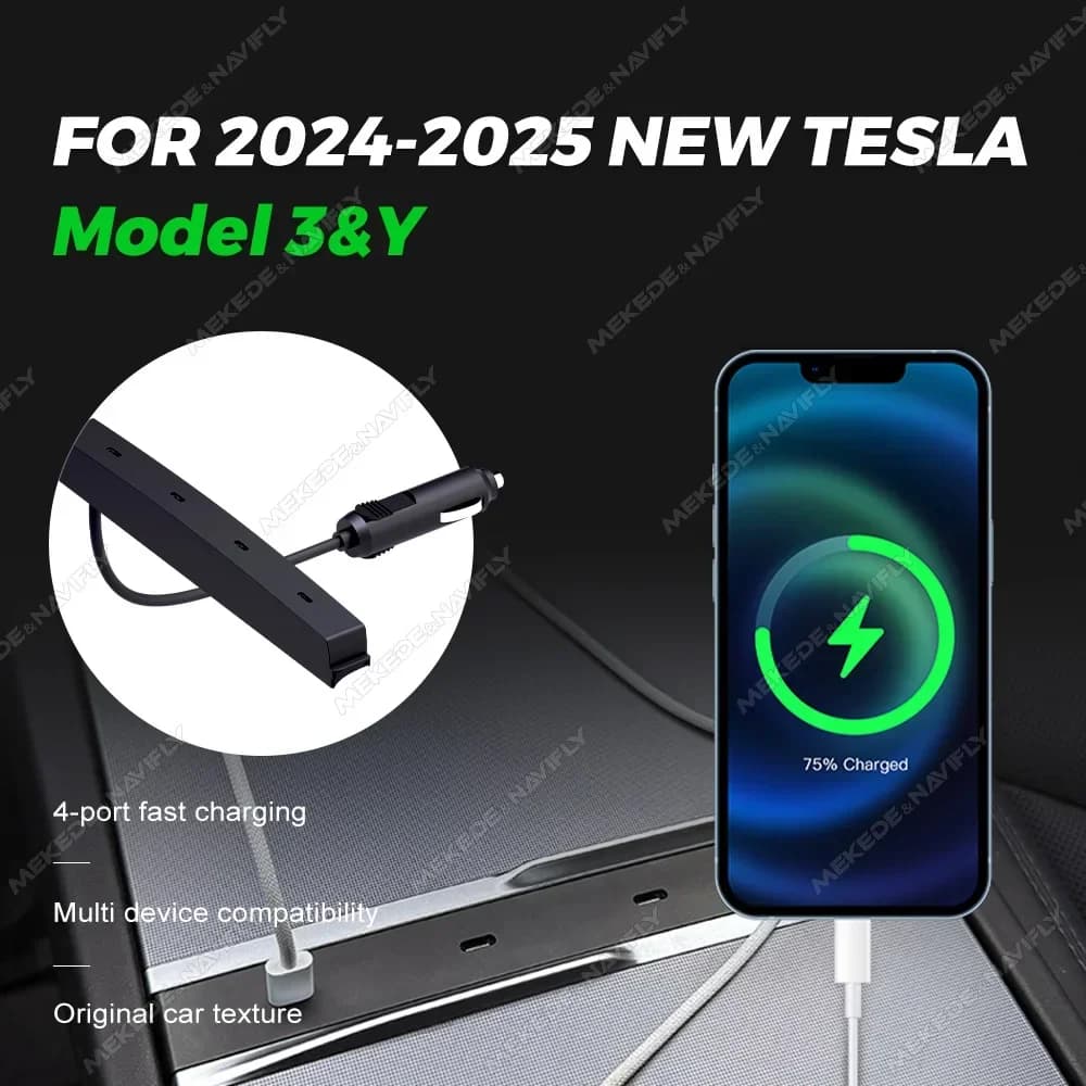 Hub per Tesla 2025 Nuovo Modello Y, Stazione di Ricarica Tipo C, Modifica per Model 3 Highland 2024, Accessori Espansori Centrali per Auto