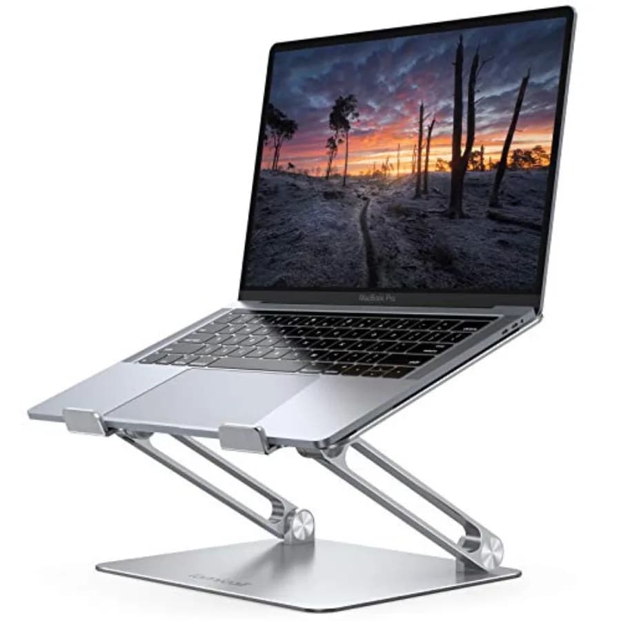 Supporto Regolabile per Laptop, Rialzo Portatile in Alluminio per Scrivania, Supporto Ergonomico Pieghevole per Computer Portatile