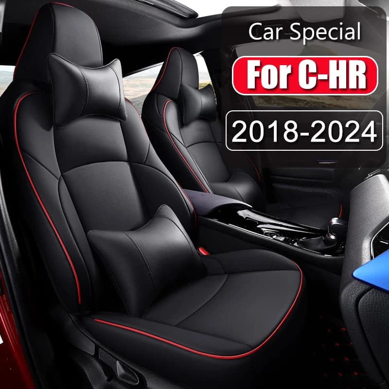 Set completo di coprisedili anteriori e posteriori speciali per auto Toyota CHR 2018-2024, accessori protettivi impermeabili in pelle PU