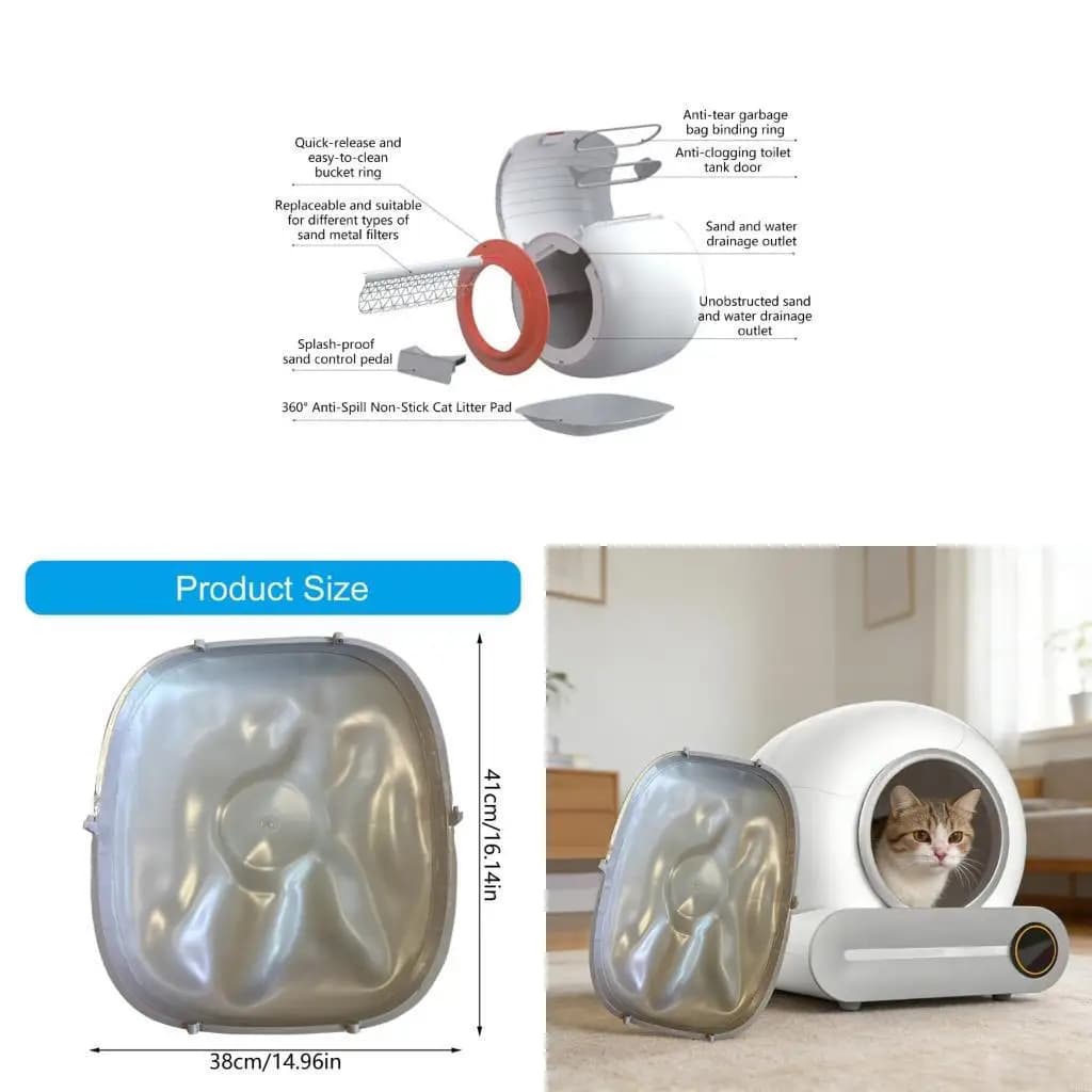 L9BE Tappetino per lettiera impermeabile a tenuta stagna Tappetino per lettiera in silicone Parte ricambio per lettiera per