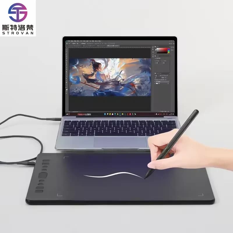 Tavoletta grafica elettronica dal design professionale a 8192 livelli con penna senza batteria per disegno digitale