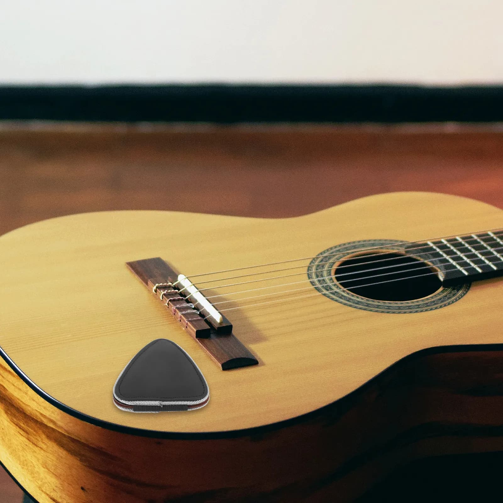 Borsa porta plettri per chitarra, custodia organizer per chitarra acustica ed elettrica, resistente, leggera e compatta, porta plettri per strumento musicale
