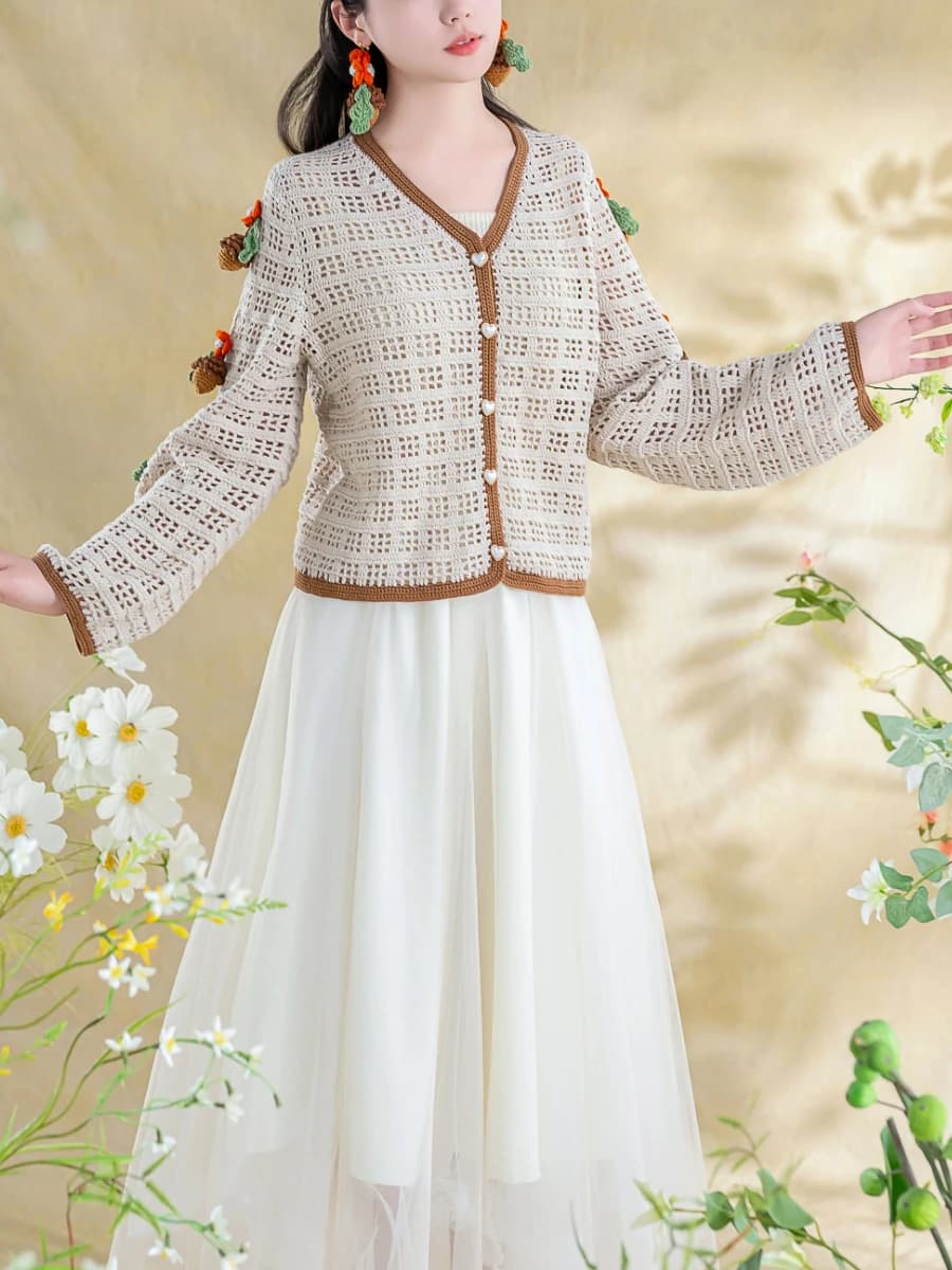 Kit Materiale Fai-da-te per Uncinetto con Filato di Lana Lavorato a Mano Susi Sister's Oak Strawberry, per Abbigliamento e Accessori