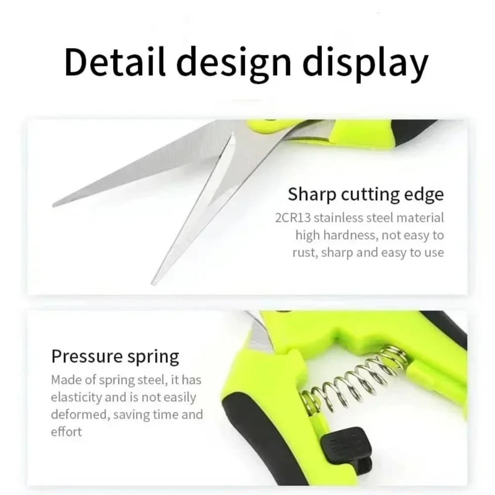 1PC Garden Pruning Shears Stainless Steel Hand Pruner for Grape Fruit Picking Weed Household Potted Branches