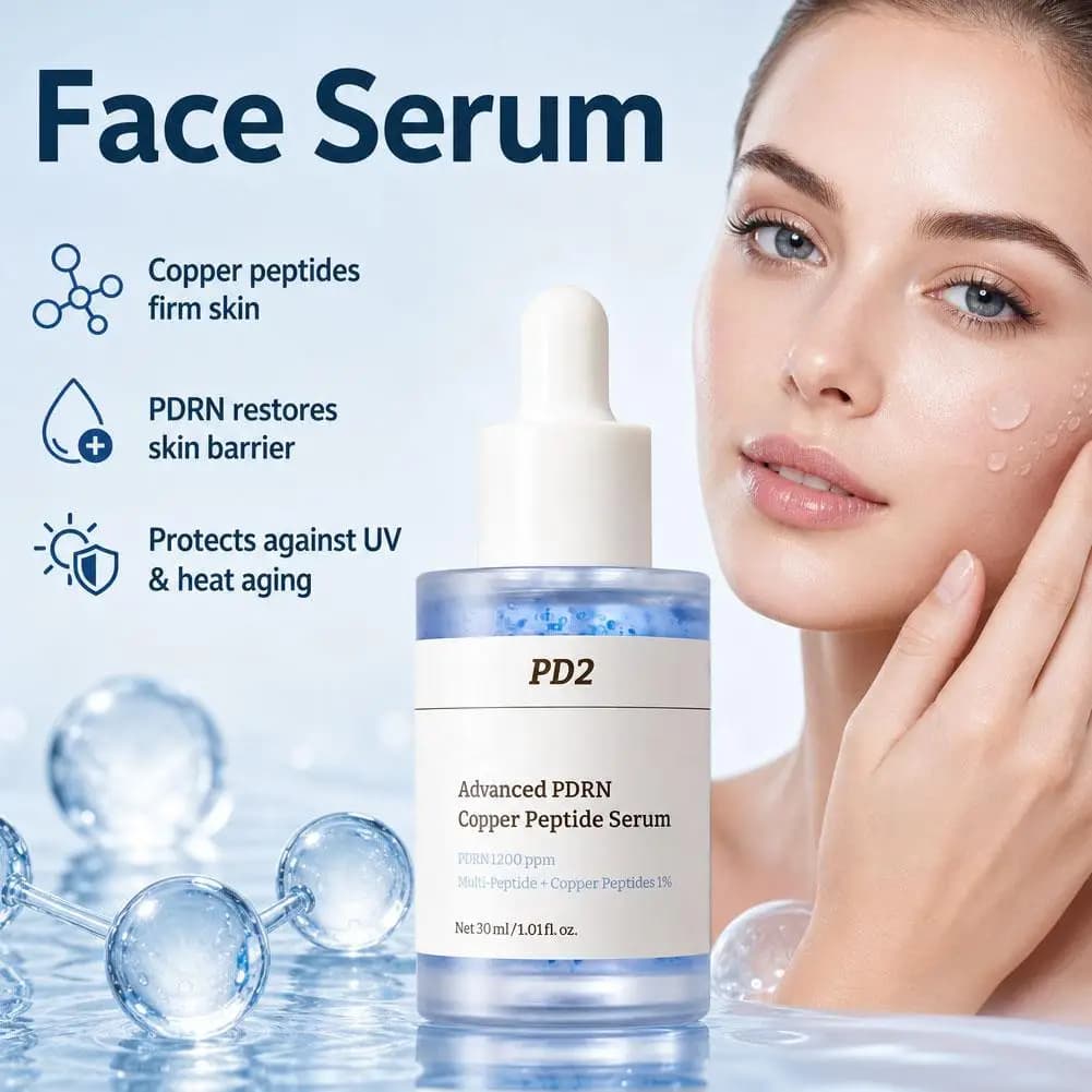 Advanced PDRN Copper Peptide Serum 30ml Anti-Aging Firming Essence Collagen Repair For Face Hydrating Glow Skincare