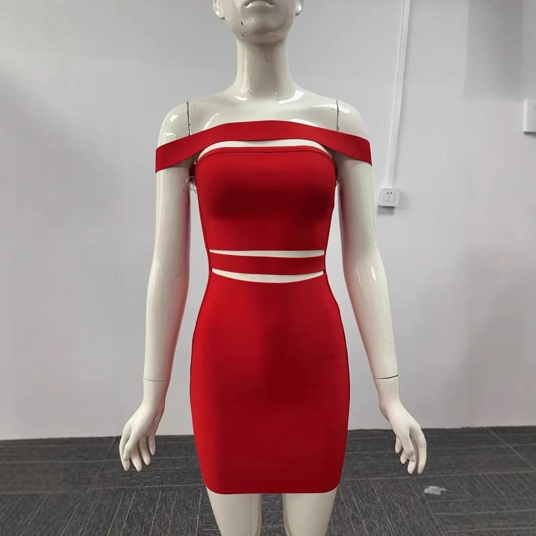 Sexy Backless Midi Dress Women's Spring Summer Trendy Cold Tone Spicy Girl Skirt Tube Top Strapless Knitted A-Line Dress