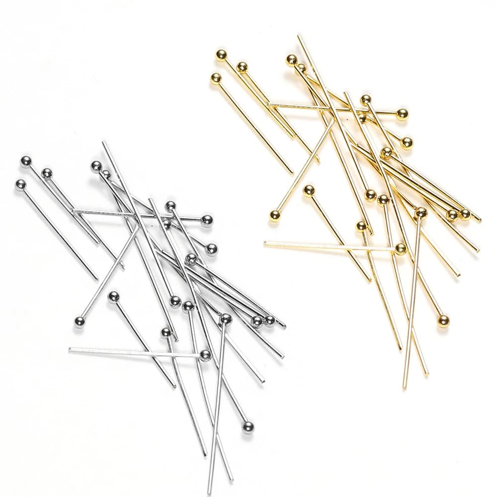 50 pz 0.6mm acciaio inossidabile acqua placcato oro spille testa orecchini fai da te ricerca per perline artigianali fatte a mano creazione di gioielli accessori