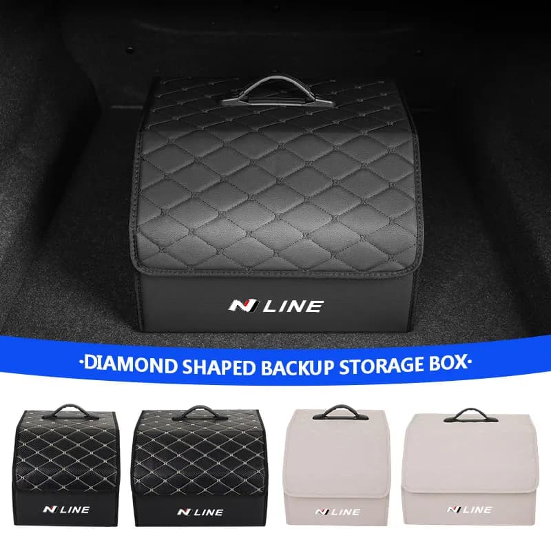 For Hyundai Car Trunk Storage Box Large Capacity Organizer Bag Tool Accessories Sonata i30 i20 Tucson Elantra Kona N Line