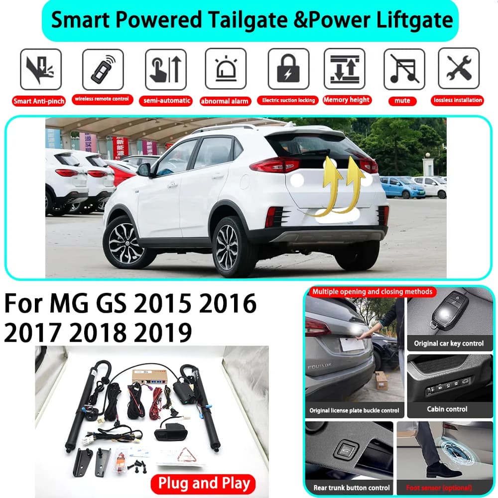 Kit Portellone Elettrico Automatico Intelligente per MG GS 2015 2016 2017 2018 2019, Chiusura con Chiave, Plug and Play