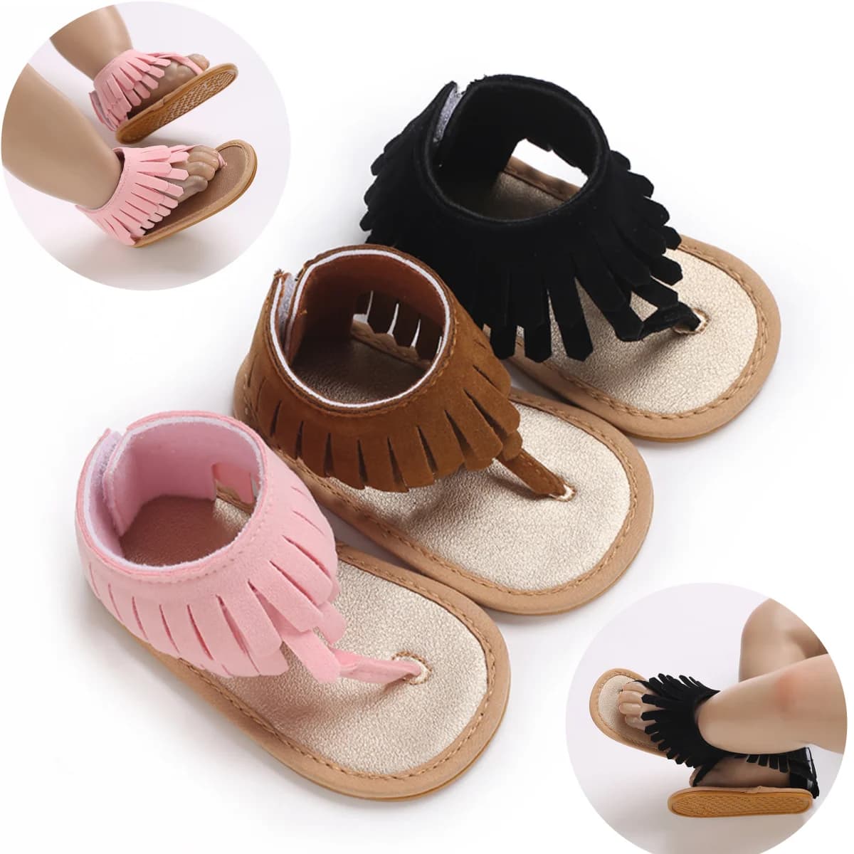 Nuove nappe moda neonato neonate sandali carino estate suola in gomma scarpe da principessa piatte neonato antiscivolo primi camminatori